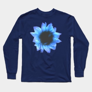 BLUE ABSTRACT SUN-FLOWER Long Sleeve T-Shirt